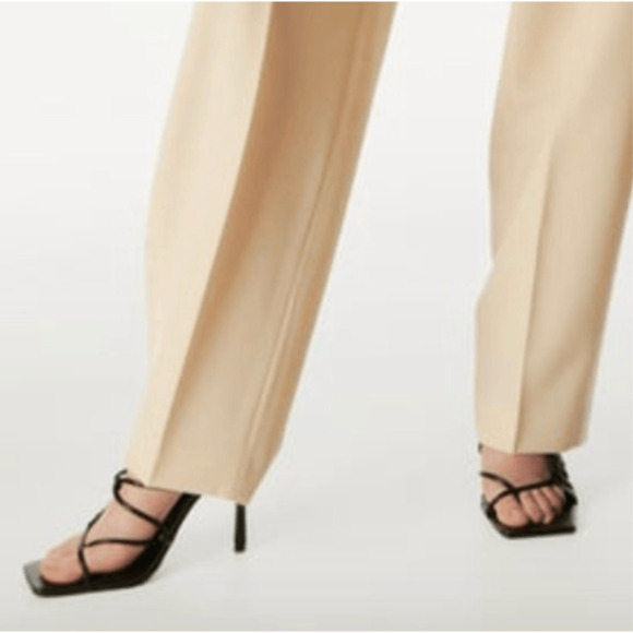 Zara Womens Leather Asymmetrical Heeled Sandals Size 7 Minimalist - Picture 5 of 14